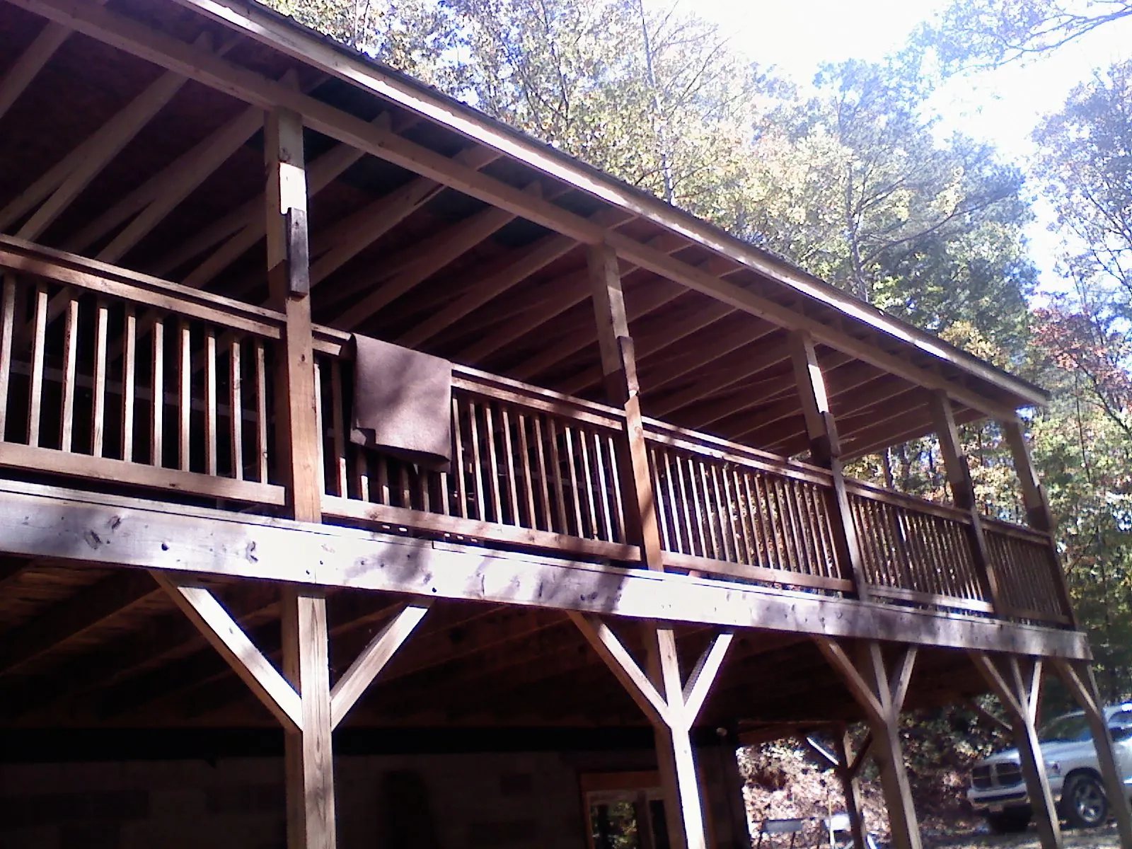 Timber framing under a new elevated porch and deck — Roof Leak Repair in Barnegat Light by Roofing Brothers